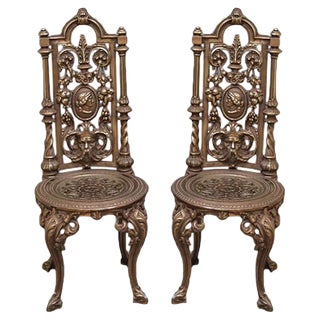 Antique Cast Iron Chairs, Set of 2 For Sale