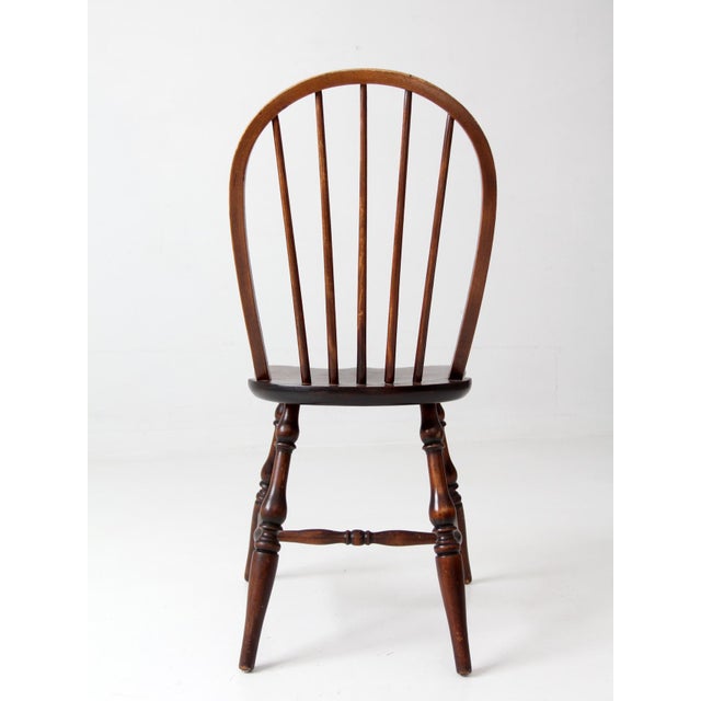 Brown Mid-Century Windsor Style Spindle Back Chair For Sale - Image 8 of 12