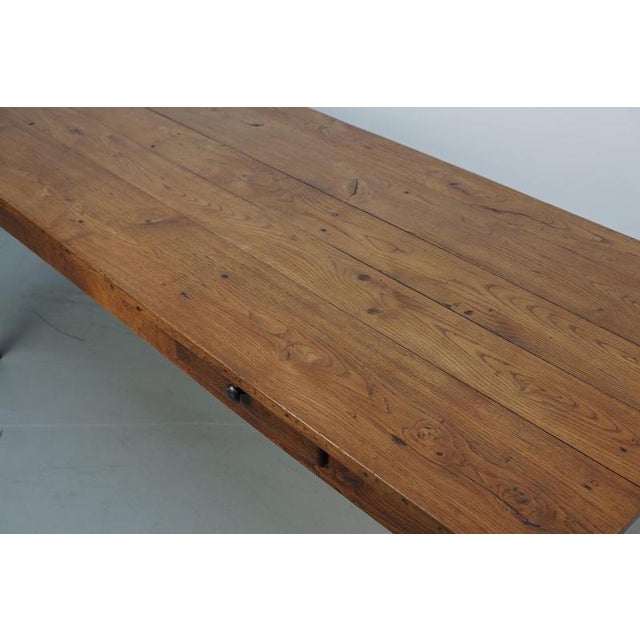 Late 19th Century French Rustic Oak Farmhouse Dining Table For Sale - Image 15 of 18