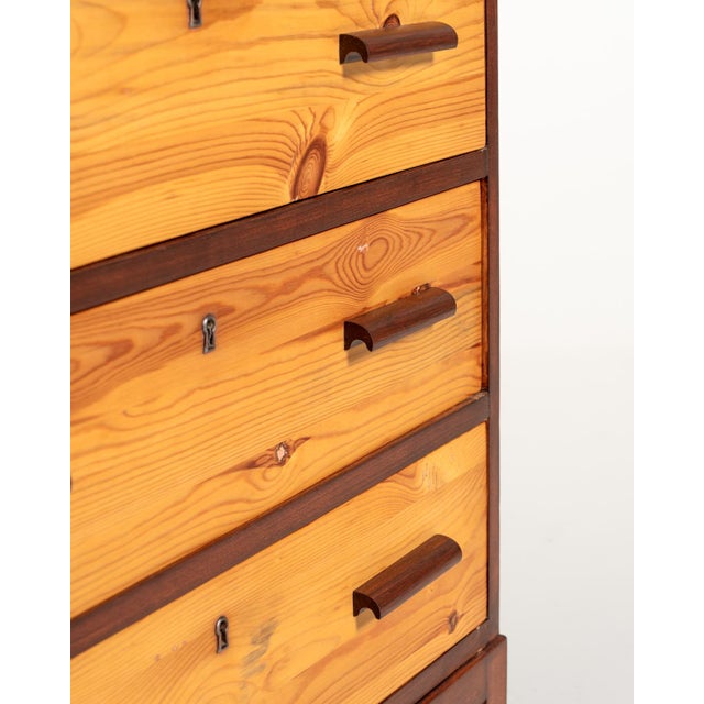 Brown Scandinavian Art Deco Chest of Drawers, 1930s For Sale - Image 8 of 11