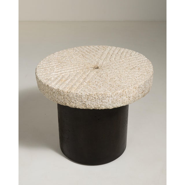 Early 20th Century Iron Side Table with Stone Top, Antique, China, Early 20th Century For Sale - Image 5 of 11