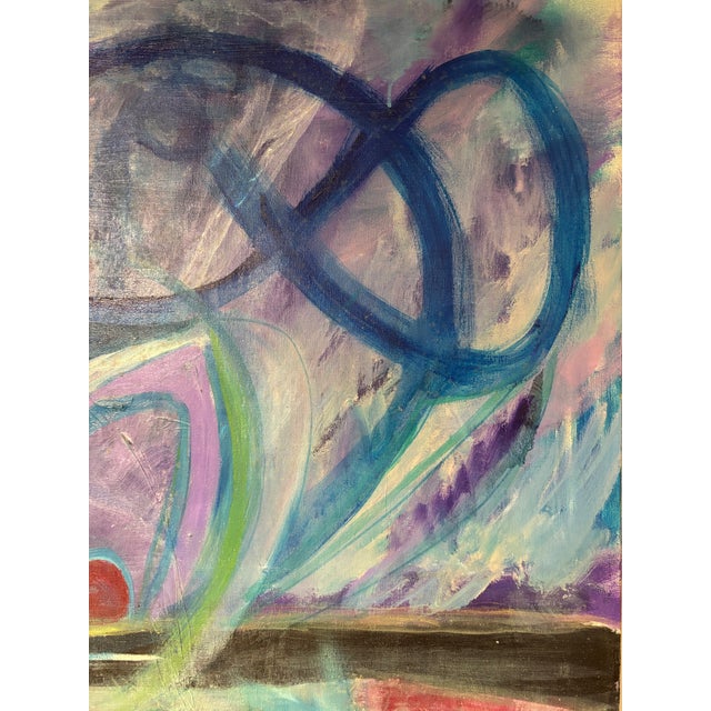 Vintage Contemporary Abstract Oil Painting For Sale - Image 12 of 18