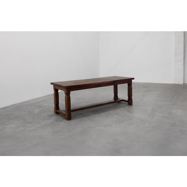 Large French Provincial Rustic Oak Table, 1900s For Sale - Image 6 of 13