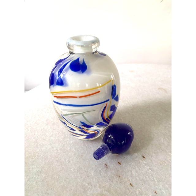 Vintage Art Glass Decanter Signed For Sale - Image 4 of 5