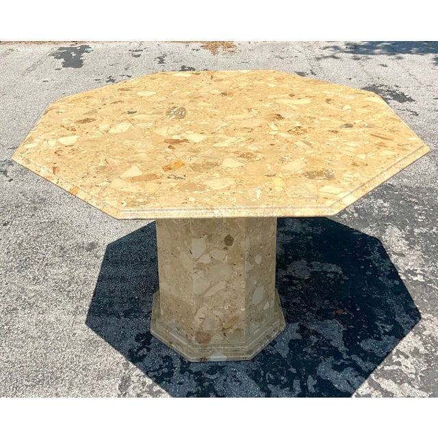 Late 20th Century Vintage Italian Octagon Stone Center Table For Sale In West Palm - Image 6 of 8