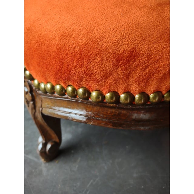 19th Century Carved Louis XV Style French Walnut Footstool or Kneeler For Sale - Image 4 of 7
