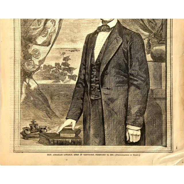 Mid 19th Century 1860 “Abraham Lincoln Elected!” Cover of Harper’s Weekly, Created by Matthew Brady and Winslow Homer For Sale - Image 5 of 7