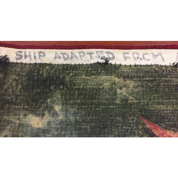 Traditional "Clipper Ship Hand-Loomed Rug" 1959 by George Wells of Locust Valley, l.i. For Sale - Image 3 of 4