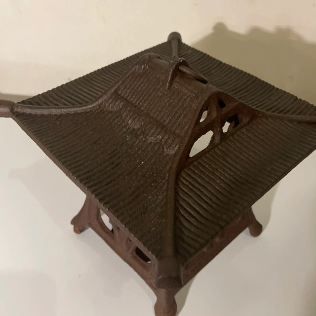 Mid-Century Modern Chinese Cast Iron Pagoda Garden Lantern For Sale - Image 3 of 5