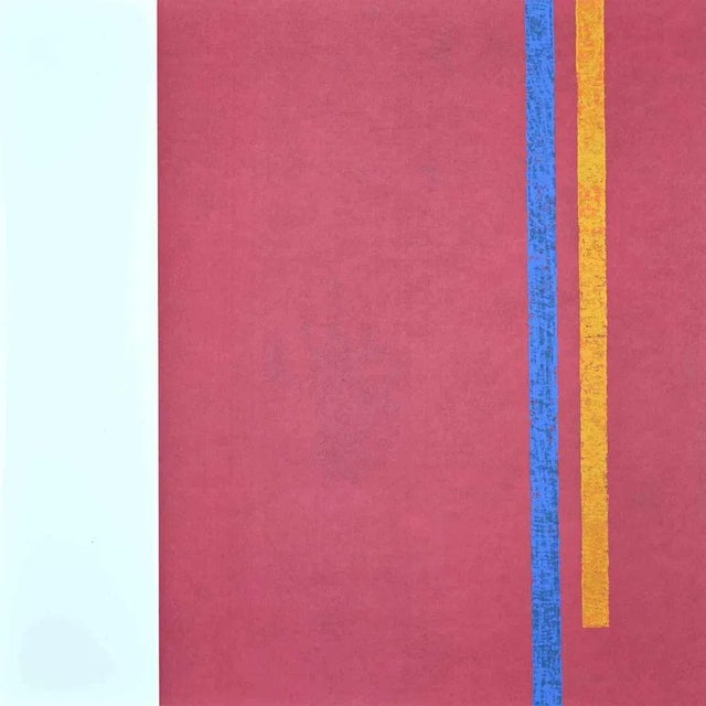 Modern Eleni Zerva, Green Cosmos, Violet, Lithograph, 1971 For Sale - Image 3 of 3