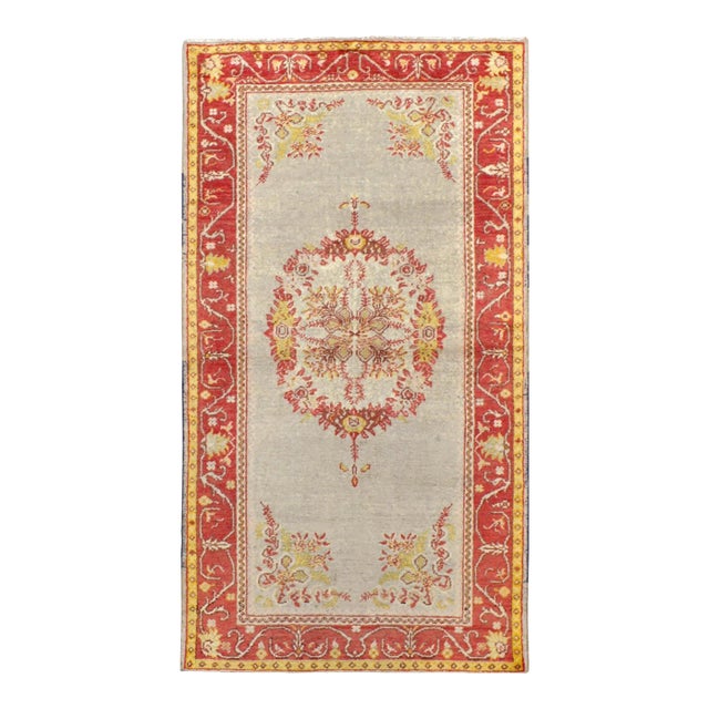 Galerie Shabab Collection Early 20th Century Turkish Oushak Accent Rug For Sale