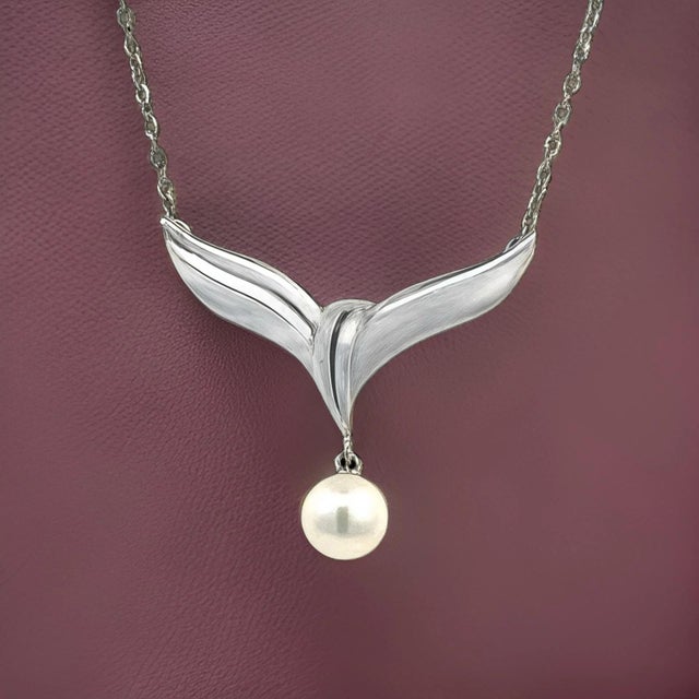 1990s 1990s Mikimoto Estate Akoya Pearl Necklace 17" Sterling Silver 6.50 mm For Sale - Image 5 of 8