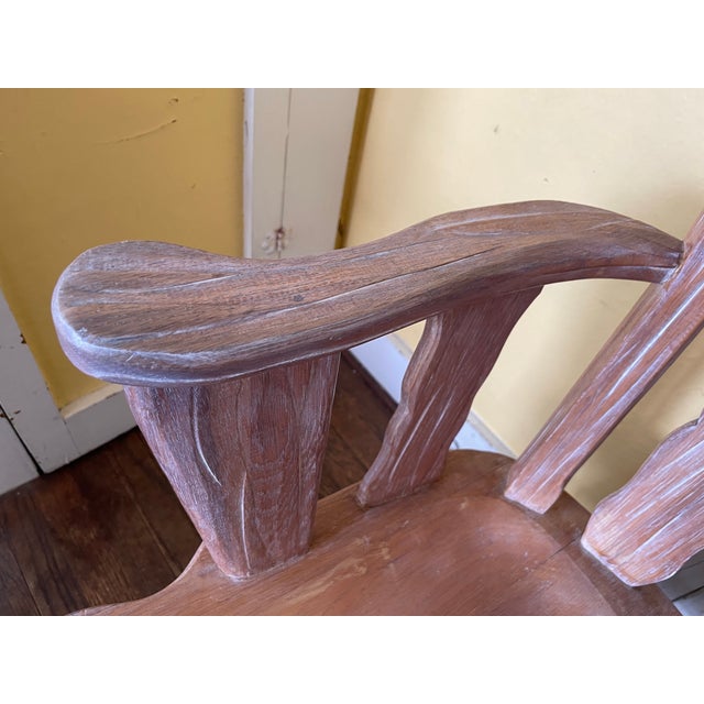 Vintage 1963 Attributed to A. Brandt Ranch Oak Rustic Captains Chair For Sale - Image 9 of 11