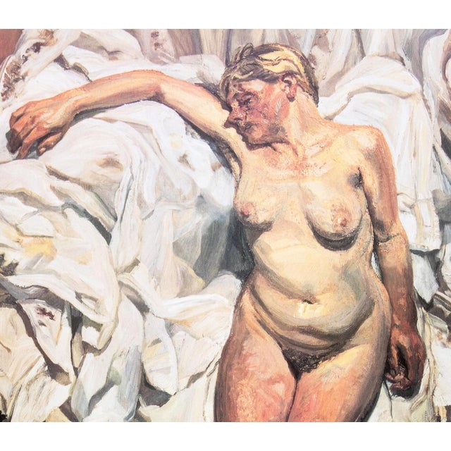 Contemporary Lucian Freud, Nude with Pleated Sheets, Original Poster For Sale - Image 3 of 5