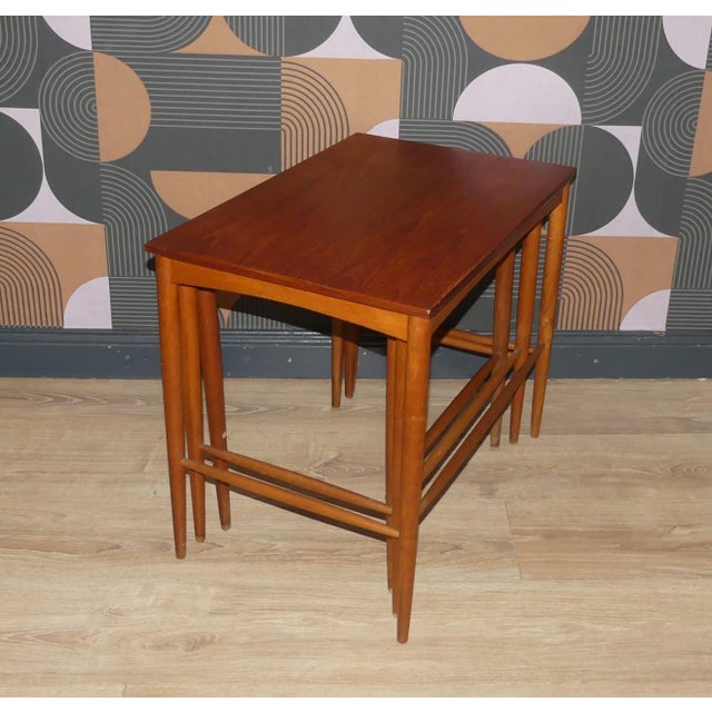 Brown Scandinavian Teak Nesting Tables by Bertil Fridhagen for Bodafors, 1960s, Set of 3 For Sale - Image 8 of 18