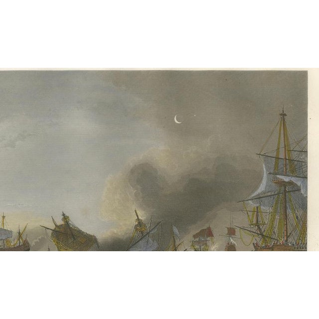 Paper Baron Théodore Gudin, Coëtlogon Captures Four Dutch Warships Off Lisbon, 1839, Engraving For Sale - Image 7 of 9