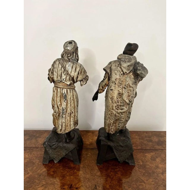 Mid 19th Century Victorian Spelter Figures, 1860s, Set of 2 For Sale - Image 5 of 8