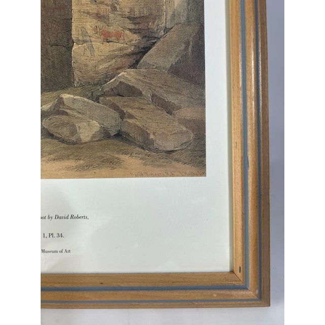 Illustration 1990s Framed, "Great Hall at Karnak," Metropolitan Museum of Art Lithograph Print For Sale - Image 3 of 4