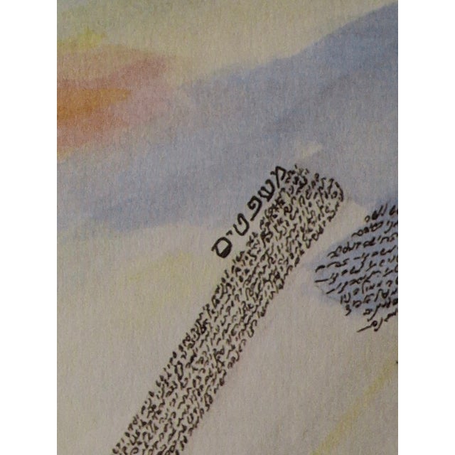 1990s Limited Edition Signed Leon Azoulay Micrography Lithograph – Moses and the Red Sea (Exodus) – Elegantly Framed Judaica Art For Sale - Image 15 of 18