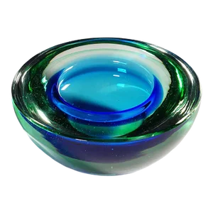Archimede Seguso Geode Bowl in Green and Blue, Murano Italy Ca. 1950s