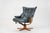 Blue Vintage Scandinavian Adjustable Leather Lounge Chair from Hjellegjerde Møbler, 1980s For Sale - Image 8 of 18