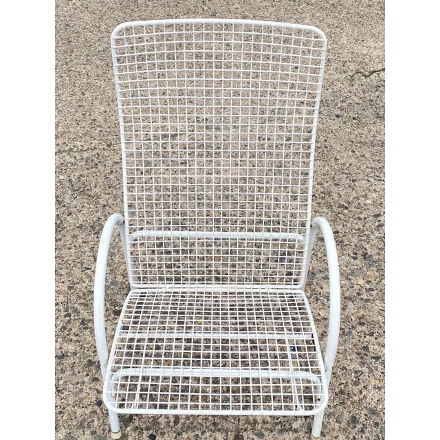Vintage Mid Century Modern Reclining Wrought Iron Sculptural Patio Lounge Chair For Sale - Image 10 of 11