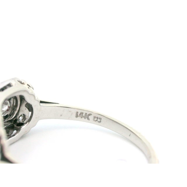 1950s 18k White Gold German Chrysoprase & Diamond Ring Size 7.75 For Sale - Image 10 of 10