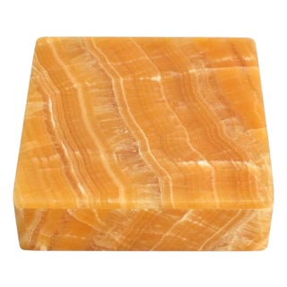 Huge Natural Honey Onyx 4" Box For Sale