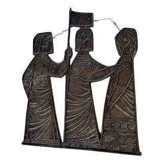 Silver Bronze Wall Decor by Istvan Engel Tevan, Hungary, 1960s For Sale