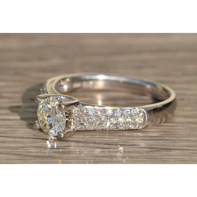 The Lydian Ladies 14K White Gold and Diamond Engagement Ring. Crafted in 14 karat white gold, this lovely engagement ring...