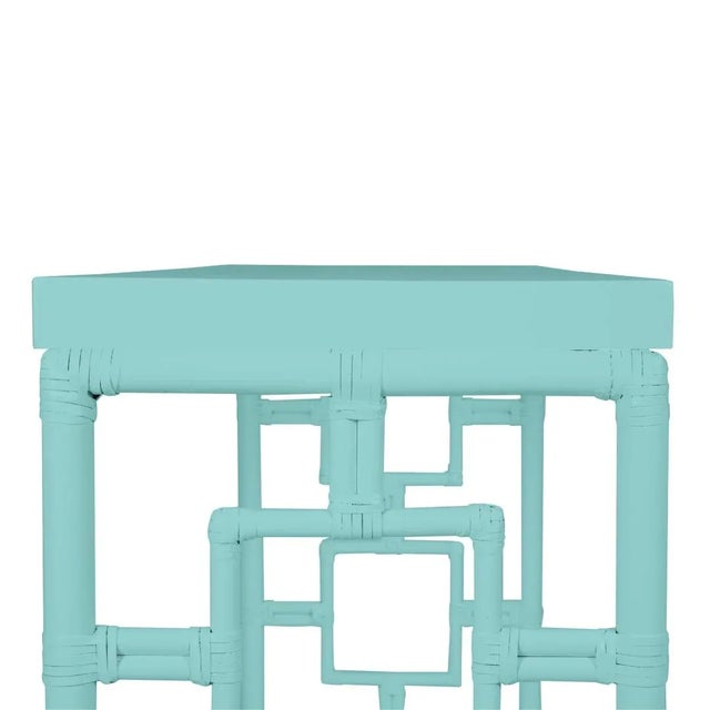 Transitional Sobe Console, Turquoise For Sale - Image 3 of 4