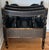 Fancy black lacquered and gilt decorated Canterbury by Bradburn. Elegant accents. This has one drawer for storage and 3...