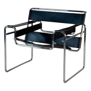 Bauhaus Wassily Chair in Leather by Marcel Breuer for Gavina, 1960s For Sale