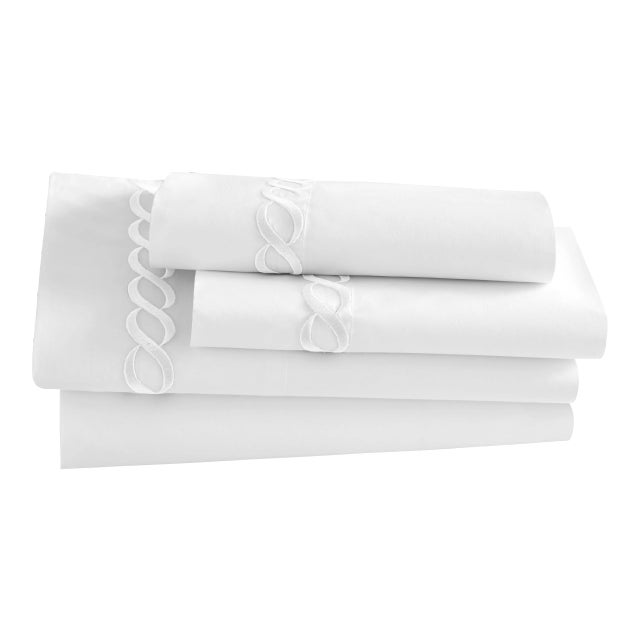 Catena King Pillowcase, Set of 2 in White For Sale