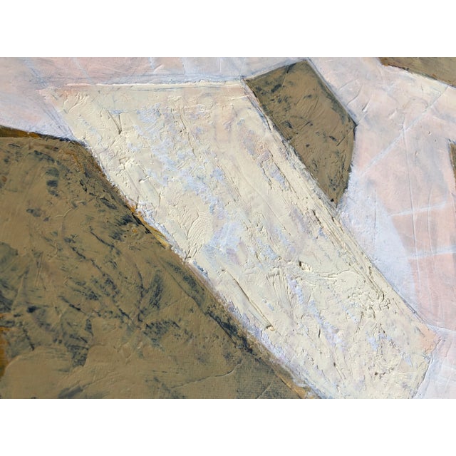 Abstract Contemporary Original Oil on Canvas Textured Abstract Painting by CL Auker “Abstract in Beige and White” For Sale - Image 3 of 10