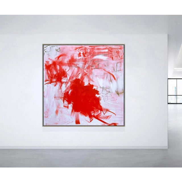 "Seeing Red" by Trixie Pitts Large Abstract Expressionist Oil Painting For Sale - Image 10 of 12