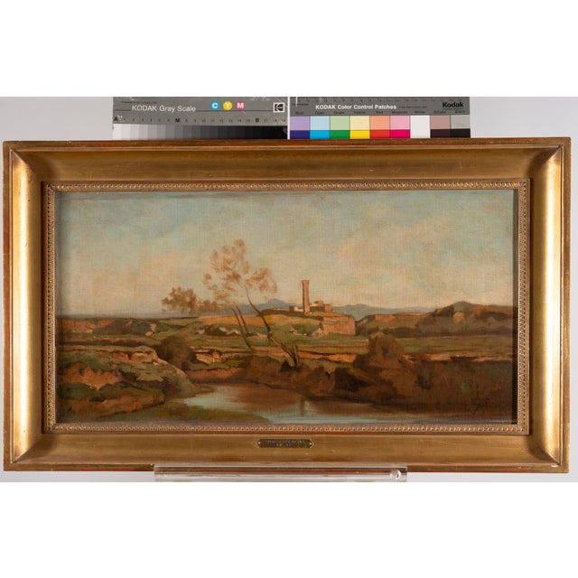 Gustave Saltzmann, Campagna Romana (Roman Countryside), Oil on Canvas For Sale - Image 15 of 16