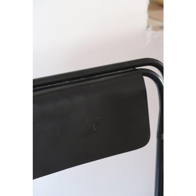 Kaa Chair attributed to Francesco Soro in Black Lacquered Metal with Blue Seat, Italy, 1980s For Sale - Image 10 of 13