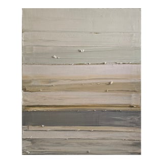 Abstract Minimalist Landscape Oil Painting by Diane Grant / Neutral Color Palette / Color Field / Seascape For Sale
