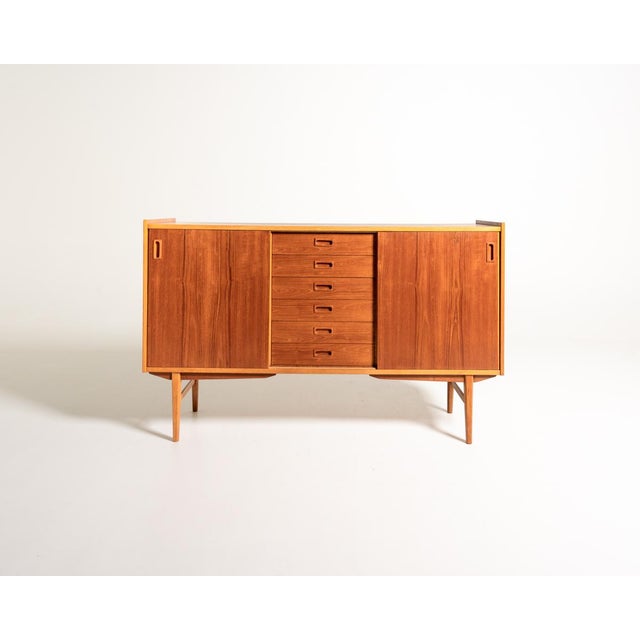 Scandinavian Teak and Oak Highboard, 1960s For Sale - Image 11 of 11