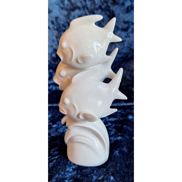 Ceramic Art Deco Figurine of 3 Fish in White Porcelain by Willi Münch-Khe for Meissen, 1930s For Sale - Image 7 of 7