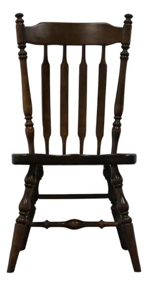 Ethan Allen Antiqued Pine Old Tavern High Back Catkin Dining Side Chair 12-6011
