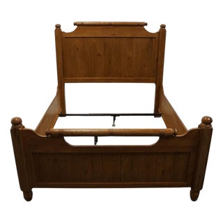 Broyhill Furniture Attic Heirlooms Solid Walnut Rustic Country Style Queen Size Bed 8386-4397-56 For Sale