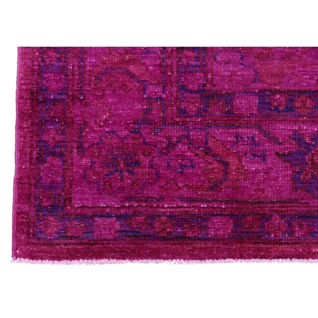 Ariana Overdye 3'11" X 5'9" Hand-Knotted Luxury Rug – Magenta For Sale - Image 9 of 10