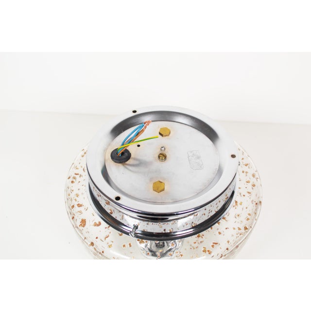 Vintage Polished Metal and Goldflake Glass Wall Lamp from Doria Leuchten, 1970s For Sale - Image 4 of 8