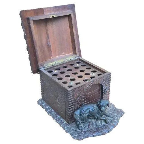 Antique Black Forest Dog & Doghouse Cigar Box For Sale In Atlanta - Image 6 of 12