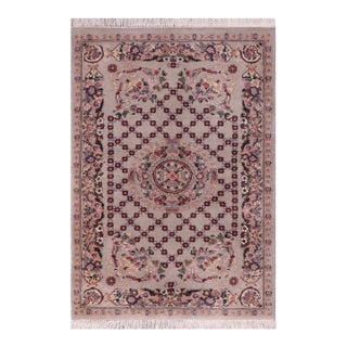 Shabby Chic 1990's Pak-Persian Gray/Blue Wool Rug - 2'8'' X 4'4'' For Sale