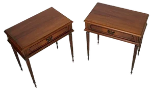 Vintage Louis XVI Walnut Nightstands, Set of 2