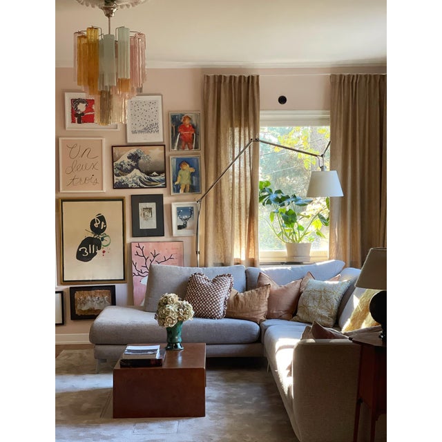 Contemporary murano chandelier. Tubular formed glass prisms in traditional italian mid-century style, produced during the...