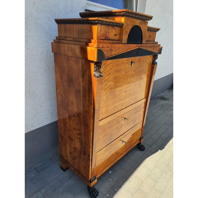 Biedermeier Secretary in Birch, 1815 For Sale - Image 14 of 18